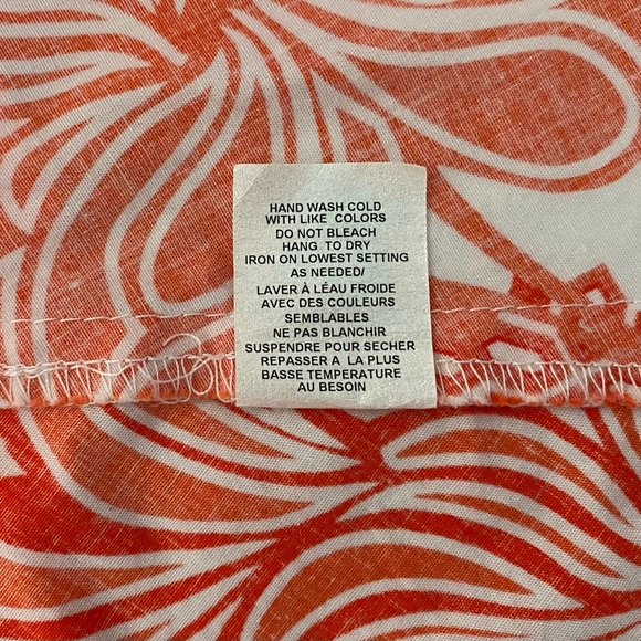 105. SANDRA DARREN Sleeveless Floral Knee Length Dress - Orange & White -Size 10 - Picture 8 of 8